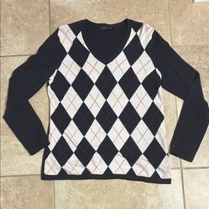 EUC! Dark Blue Tommy Hilfiger medium Argyle Sweater